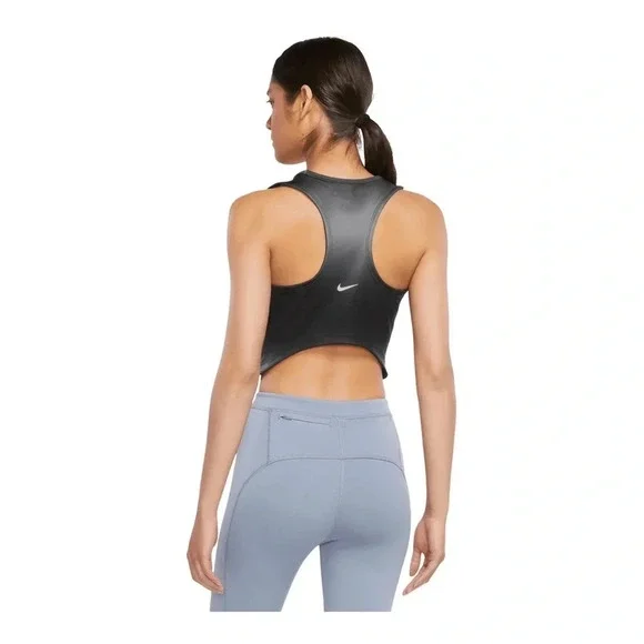 Nike Dri-Fit Swoosh Printed Crop Tank- Size L - Picture 2 of 10